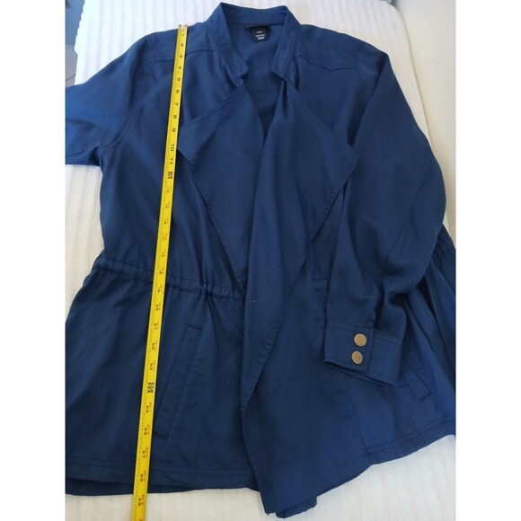 Lane Bryant Womens Blue Waterfall Open Front 14/16 Draped Cardigan Office Casual - Picture 10 of 16